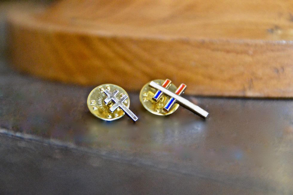 Boutons De Manchette Croix De Lorraine Dorés – Style Gaulliste – Cufflinks