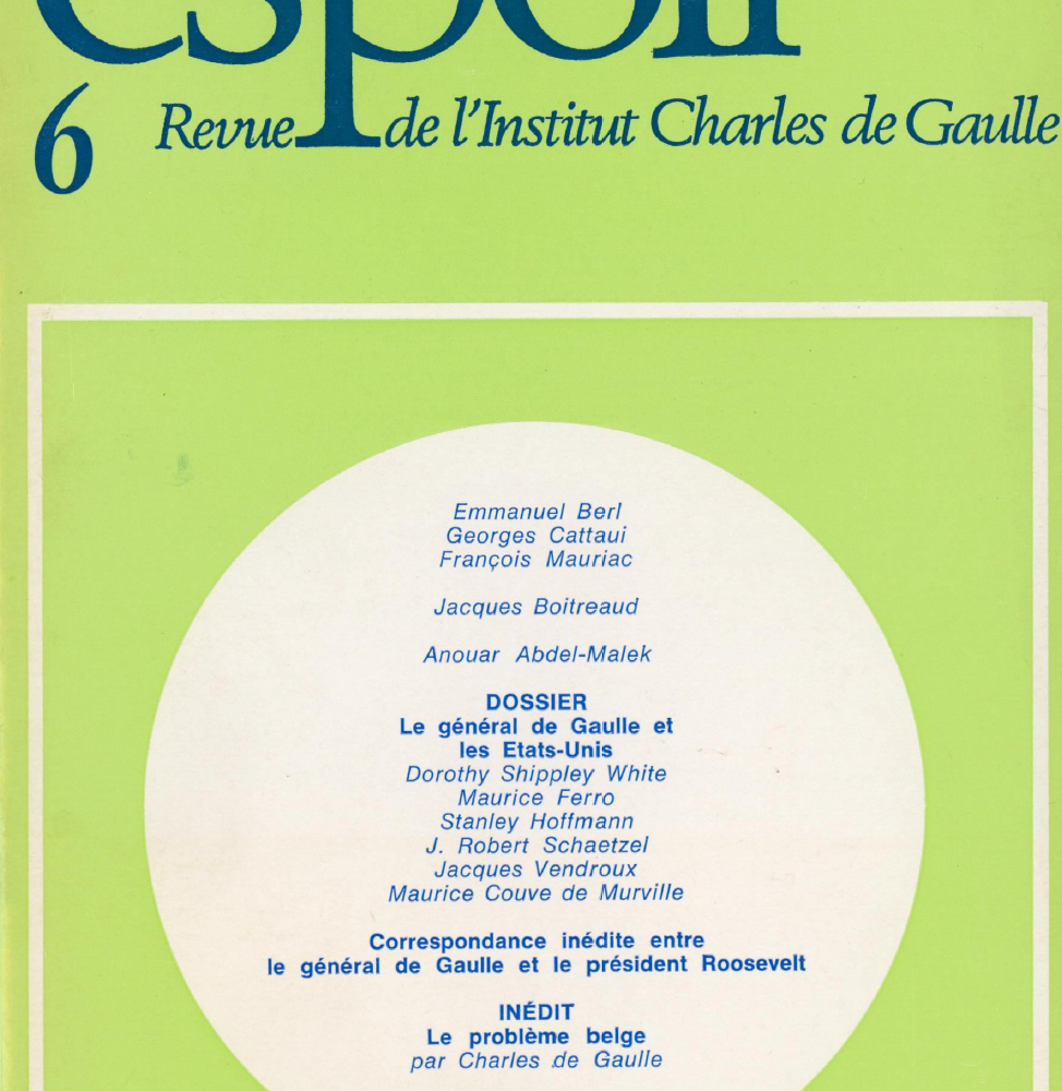 Revue Espoir n°6 – Le général de Gaulle et les États-Unis