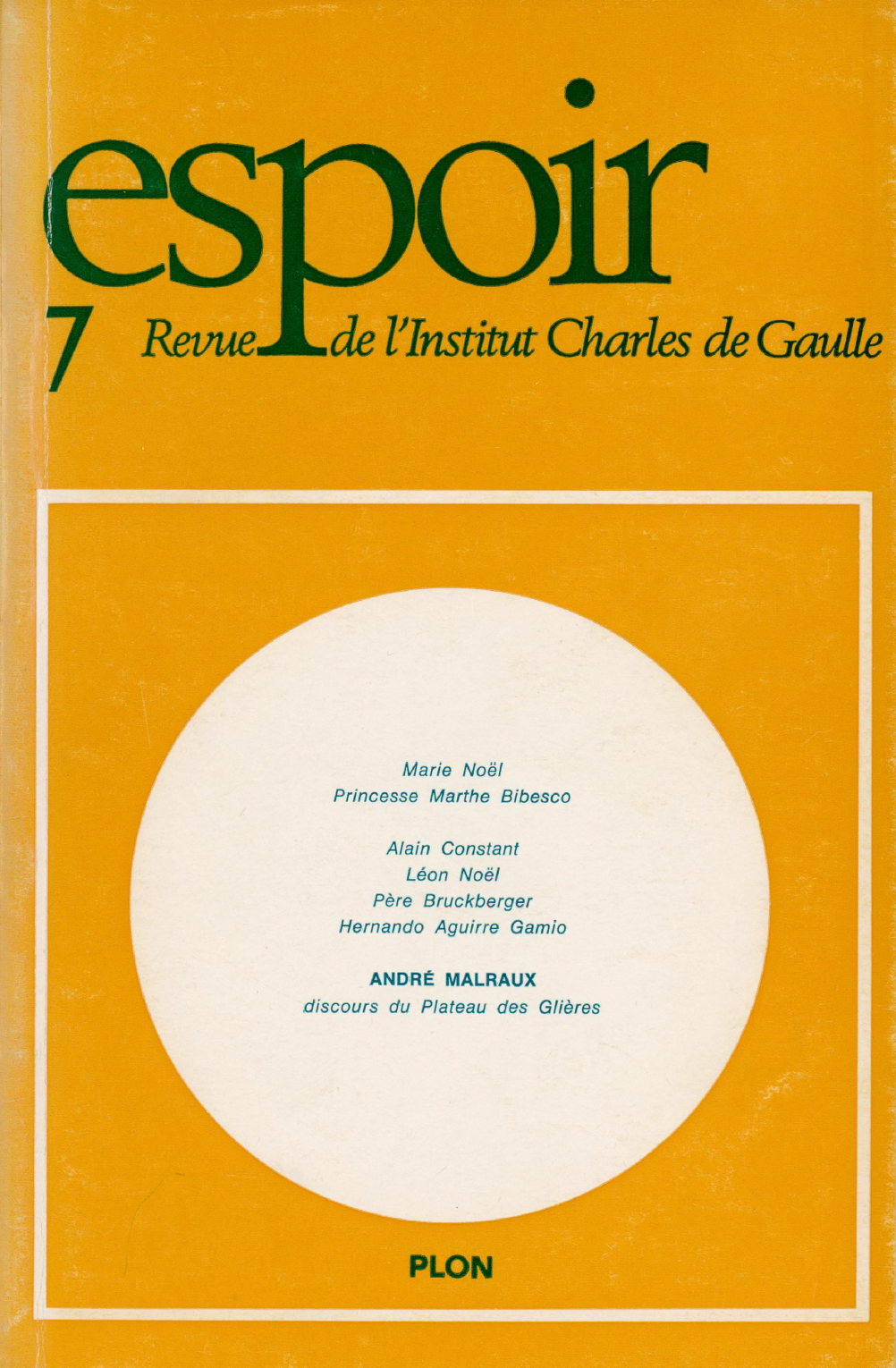 Revue Espoir n°7 – Lettres et témoignages