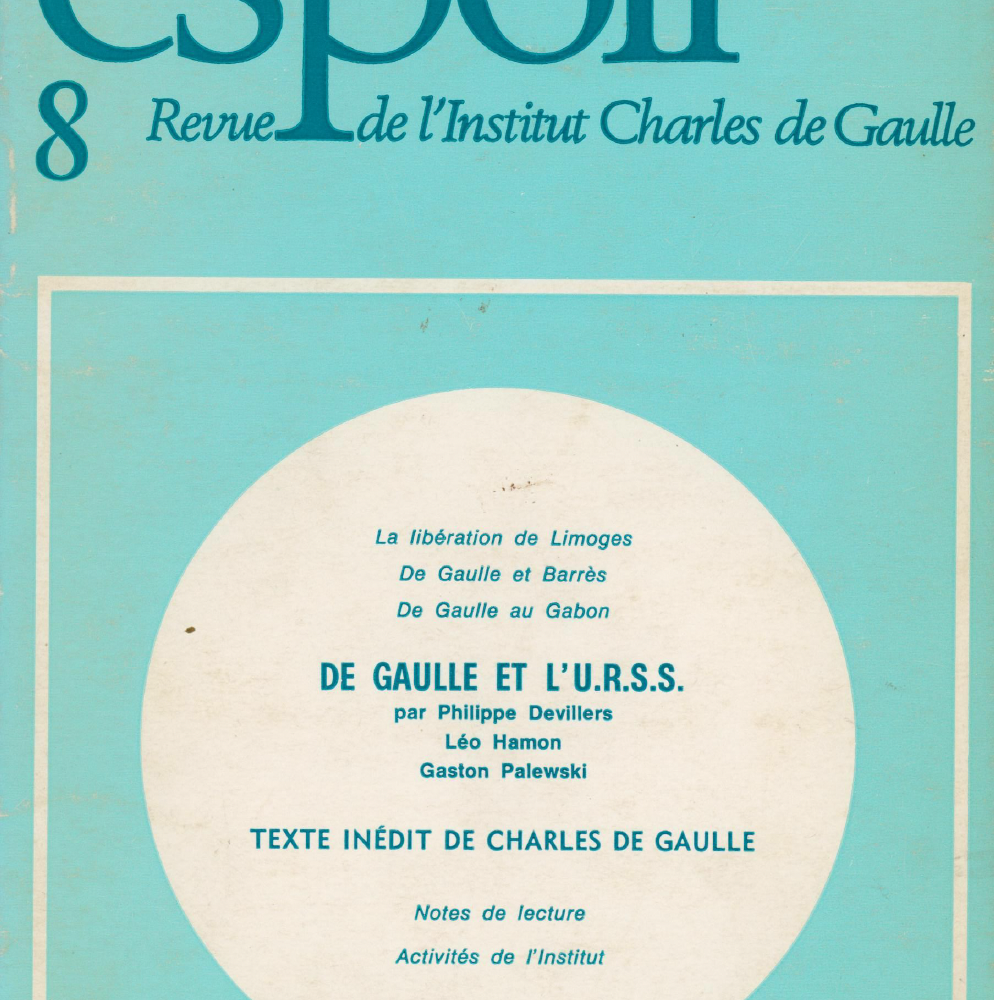 Revue Espoir n°8 – De Gaulle et l'URSS
