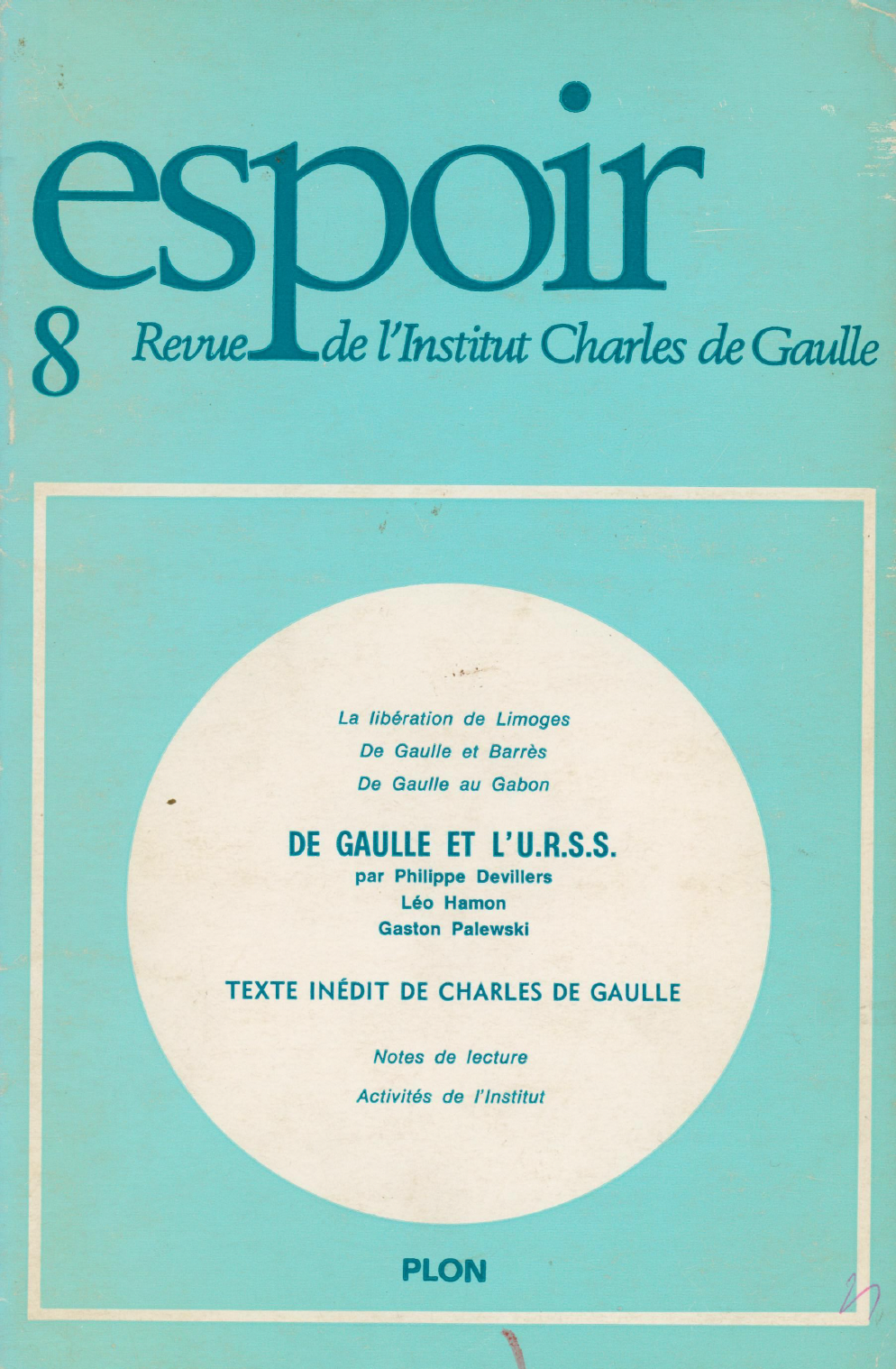 Revue Espoir n°8 – De Gaulle et l'URSS