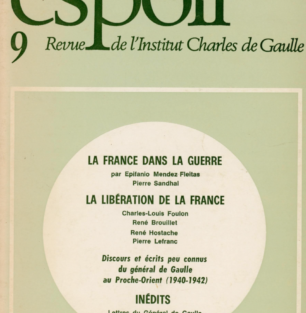 Revue Espoir n°9 – La France dans la guerre, la Libération de la France