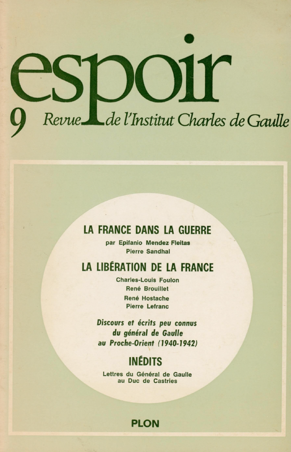 Revue Espoir n°9 – La France dans la guerre, la Libération de la France