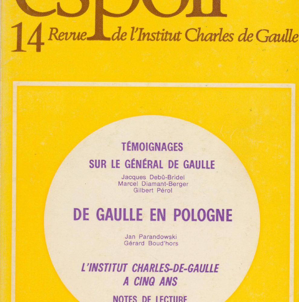Revue Espoir n°14 – De Gaulle en Pologne