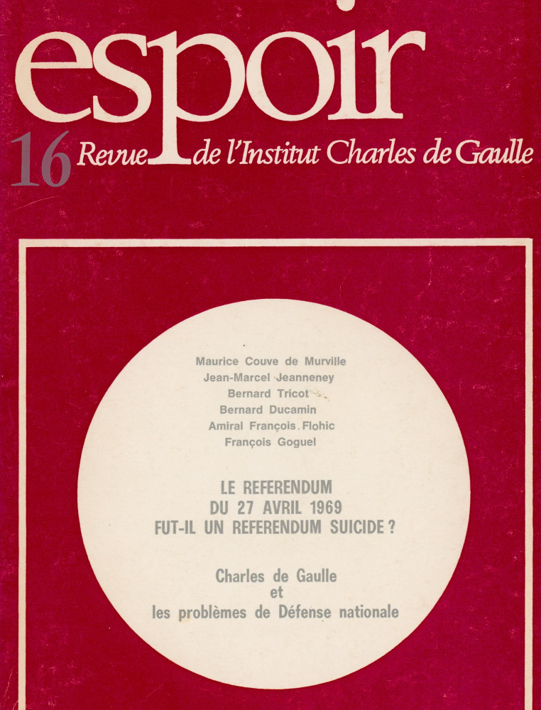 Revue Espoir n°16 – Le référendum du 27 avril 1969