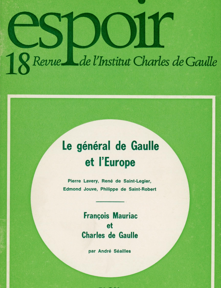 Revue Espoir n°18 – Le général de Gaulle et l'Europe