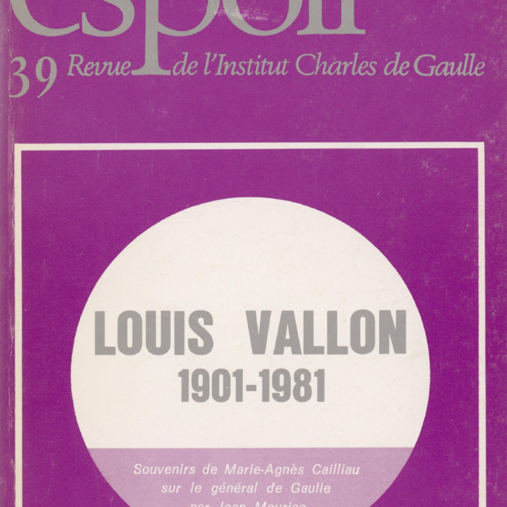 Revue Espoir n°39 – Louis Vallon (1901-1981)