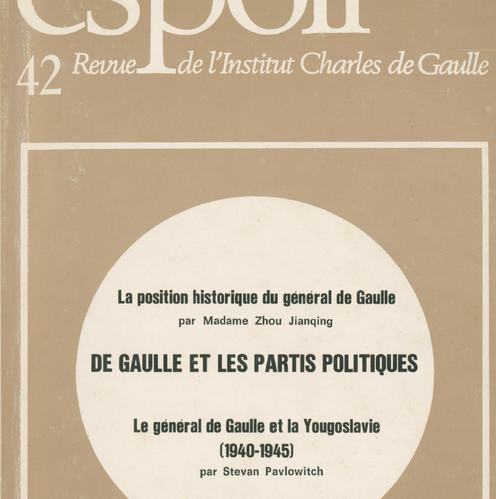 Revue Espoir n°42 – De Gaulle et les partis politiques